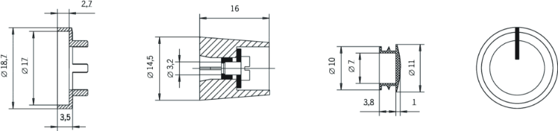 Bild på DREHKNOPF SCHWARZ F. ACHSE 3,175MM från Censit i kategori Övrigt